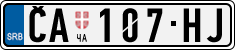 License plate of Serbia, Cars