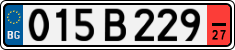License plate of Bulgaria, Temporary