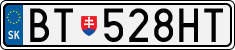 License plate of Slovakia, Cars