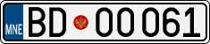 License plate of Montenegro, Cars