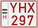 license plates of Hungary, Slow vehicles (red) (1990)