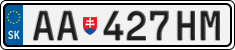 License plate of Slovakia, Cars