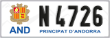 License plate of Andorra, Cars (A 1234)