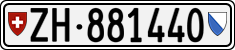 License plate of Switzerland, Cars