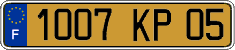 French license plate, FNI