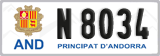 License plate of Andorra, Cars (A 1234)