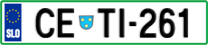 License plate of Slovenia, Cars