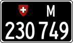 License plate of Switzerland, Military (black)