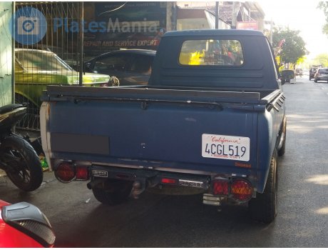 4CGL519, License plate without vehicle