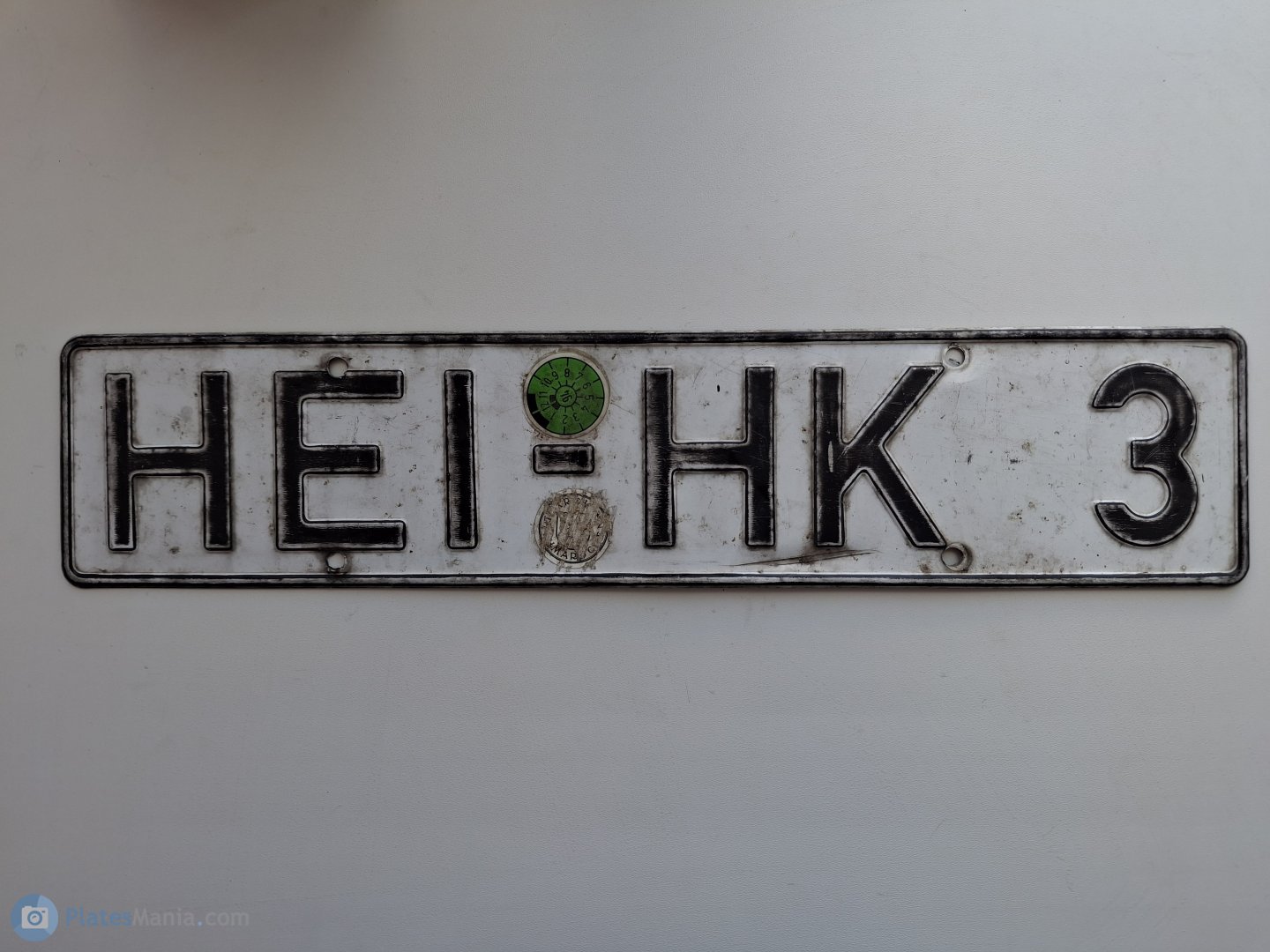 HEI HK 3, License plate without vehicle 