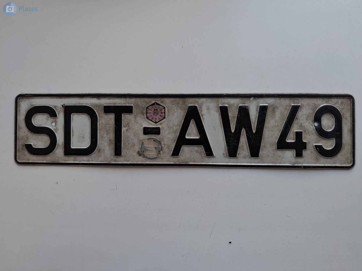 SDT AW 49, License plate without vehicle 
