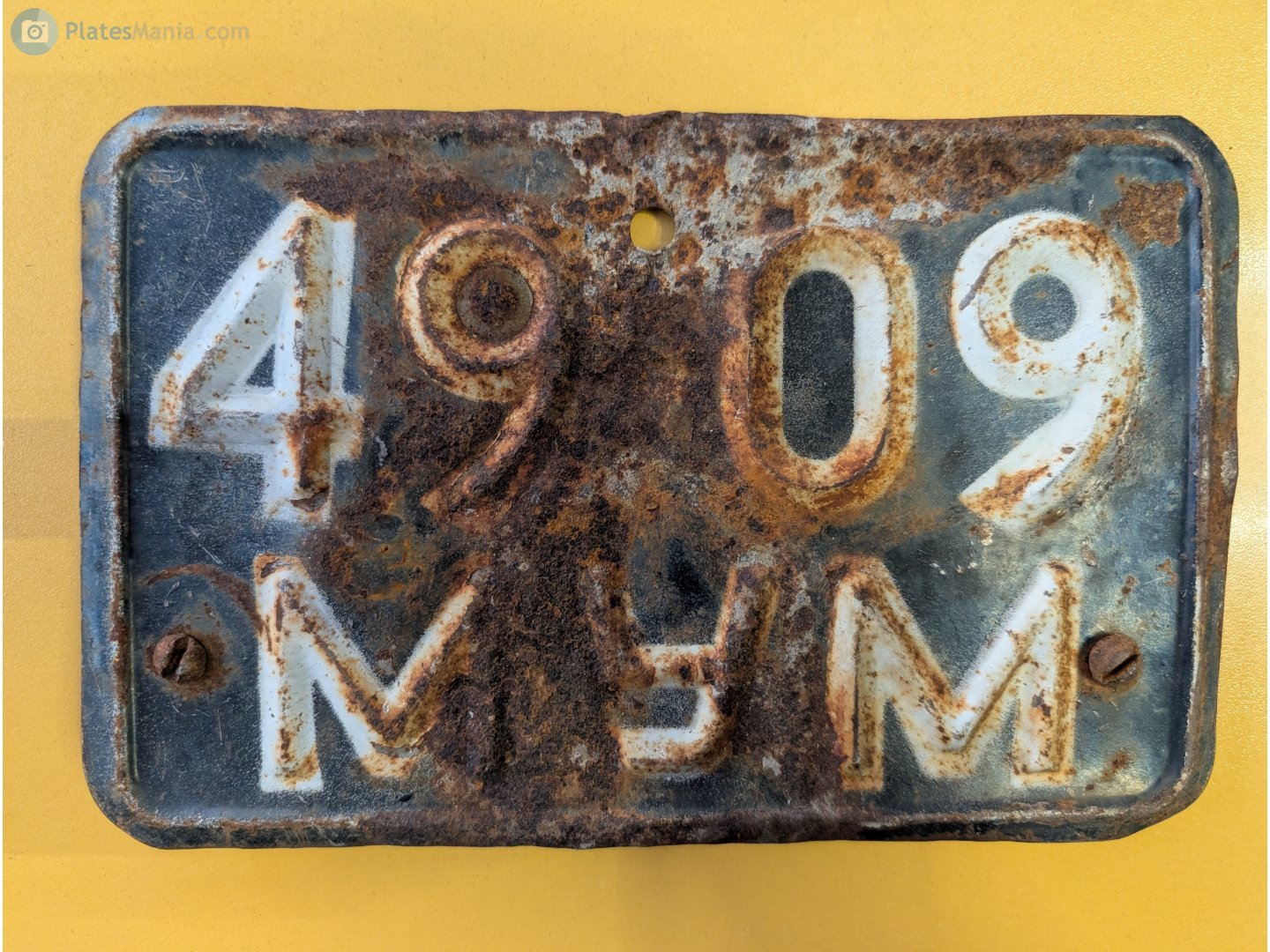 4909 МУМ, License plate without vehicle 