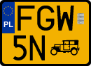 License plates of Poland, Oldtimers