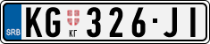 License plate of Serbia, Cars