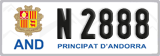 License plate of Andorra, Cars (A 1234)