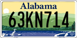 Alabama, 0AB1234 / 00AB123 / 00A1B23