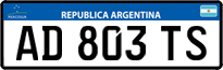 License plate of Argentina, Cars (Mercosur, AB 123 CD)