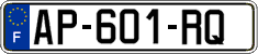 French license plate, SIV (ordinary)