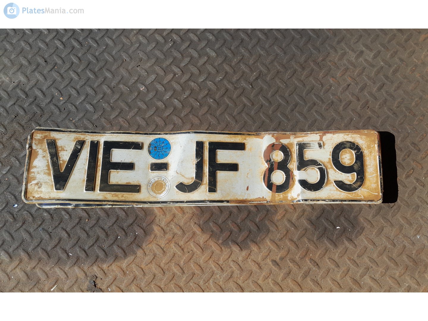 VIE JF 859, License plate without vehicle 