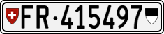 License plate of Switzerland, Cars