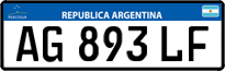 License plate of Argentina, Cars (Mercosur, AB 123 CD)