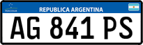 License plate of Argentina, Cars (Mercosur, AB 123 CD)