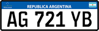 License plate of Argentina, Cars (Mercosur, AB 123 CD)