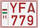 license plates of Hungary, Slow vehicles (red) (1990)
