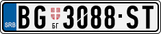 License plate of Serbia, Cars