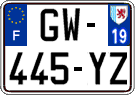 French license plate, SIV (ordinary)