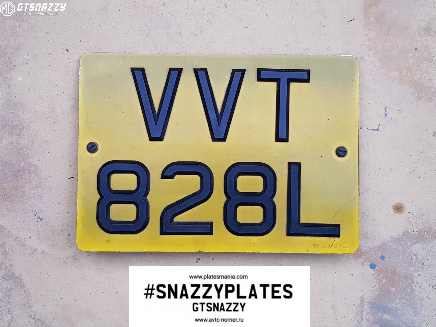 VVT828L, License plate without vehicle 