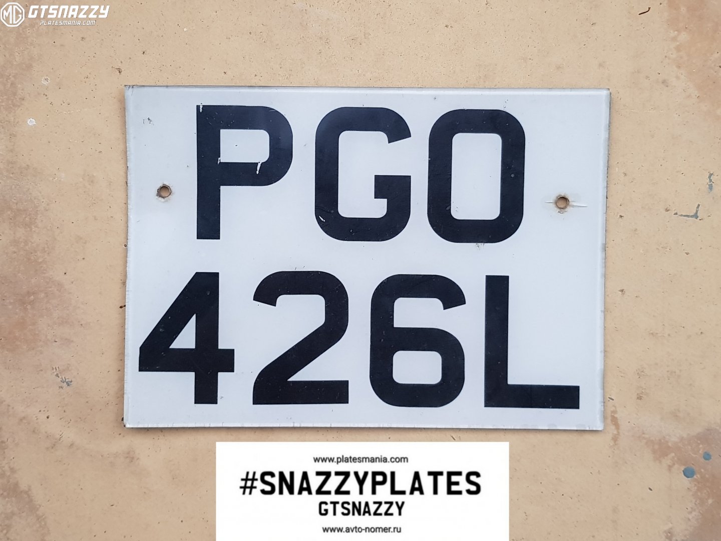 PGO426L, License plate without vehicle 