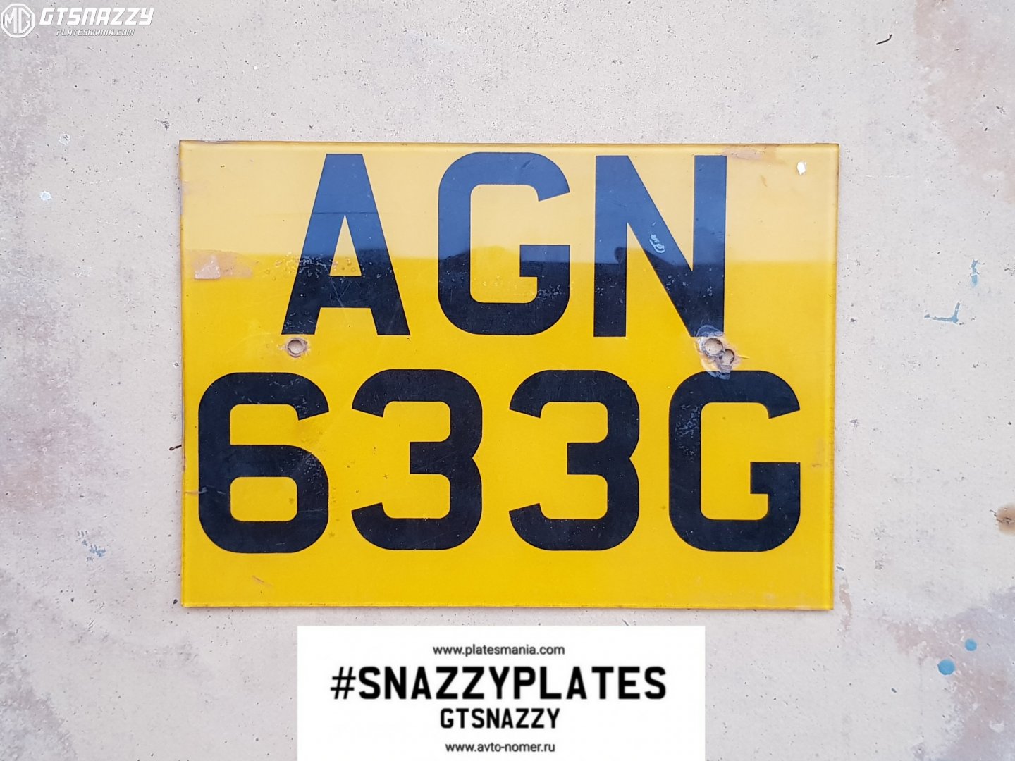 AGN633G, License plate without vehicle 