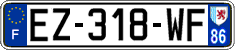 French license plate, SIV (ordinary)