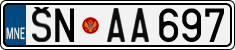 License plate of Montenegro, Cars