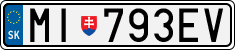 License plate of Slovakia, Cars