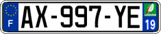 French license plate, SIV (ordinary)