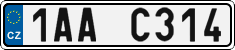 License plate of the Czech Republic, Cars (2001)