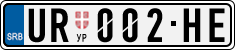 License plate of Serbia, Cars