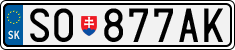 License plate of Slovakia, Cars