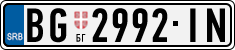 License plate of Serbia, Cars