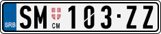 License plate of Serbia, Cars