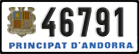 License plate of Andorra, Cars (1234(5))
