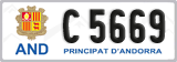License plate of Andorra, Cars (A 1234)
