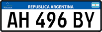 License plate of Argentina, Cars (Mercosur, AB 123 CD)