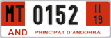 License plate of Andorra, Provisional (1234)