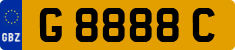 License plate of Gibraltar, Regular car plates (G 1234 A)