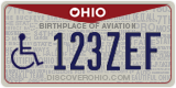 Ohio, Vehicles for disabled persons (123ABC)