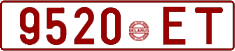 License plate Belarus, Cars (1992)