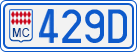 License plate of Monaco, Cars